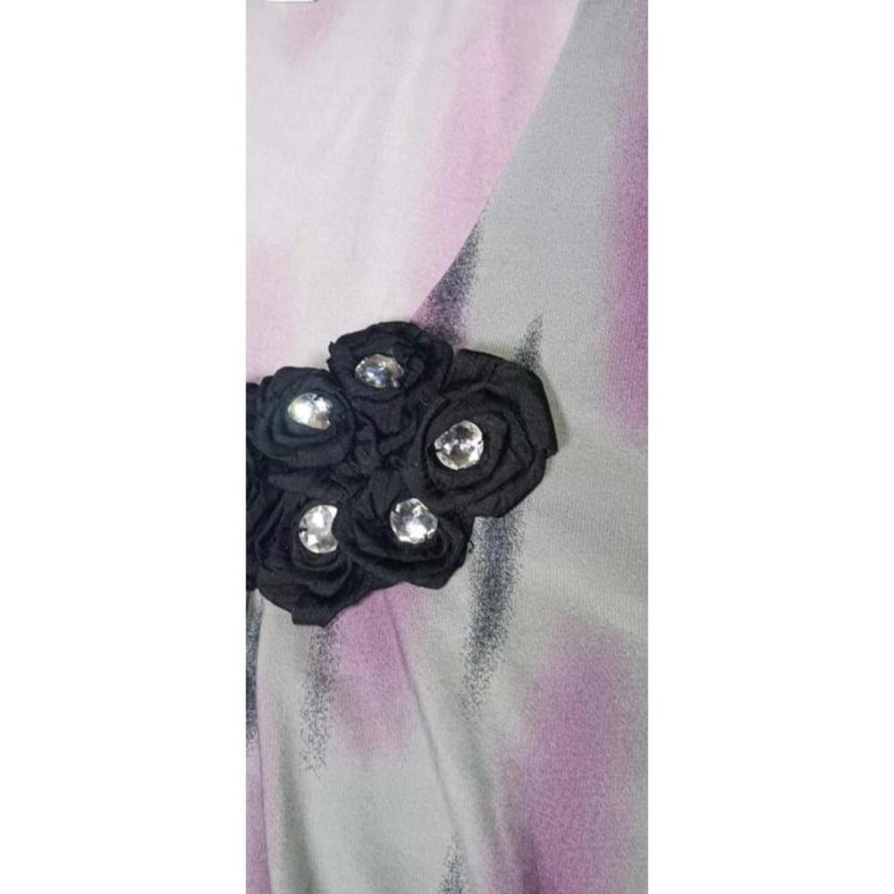 Dressbarn Sleeveless Blouse Womens Size 14/16 Floral Purple Gem Flowers Stretch - Picture 5 of 13